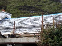 Roisin Slate roof undergoing restoration by Pat Harkin Stonework & Restorations, Donegal, Ireland